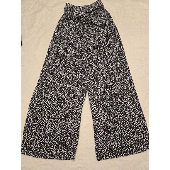 She + Sky animal print black and White satin jogger Size Small - Picture 1 of 10